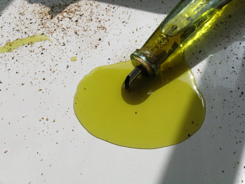 Spilling Olive Oil