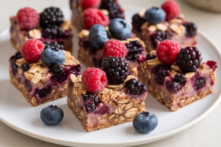 Gluten-Free Vegan Berry Oatmeal Bars for Breakfast