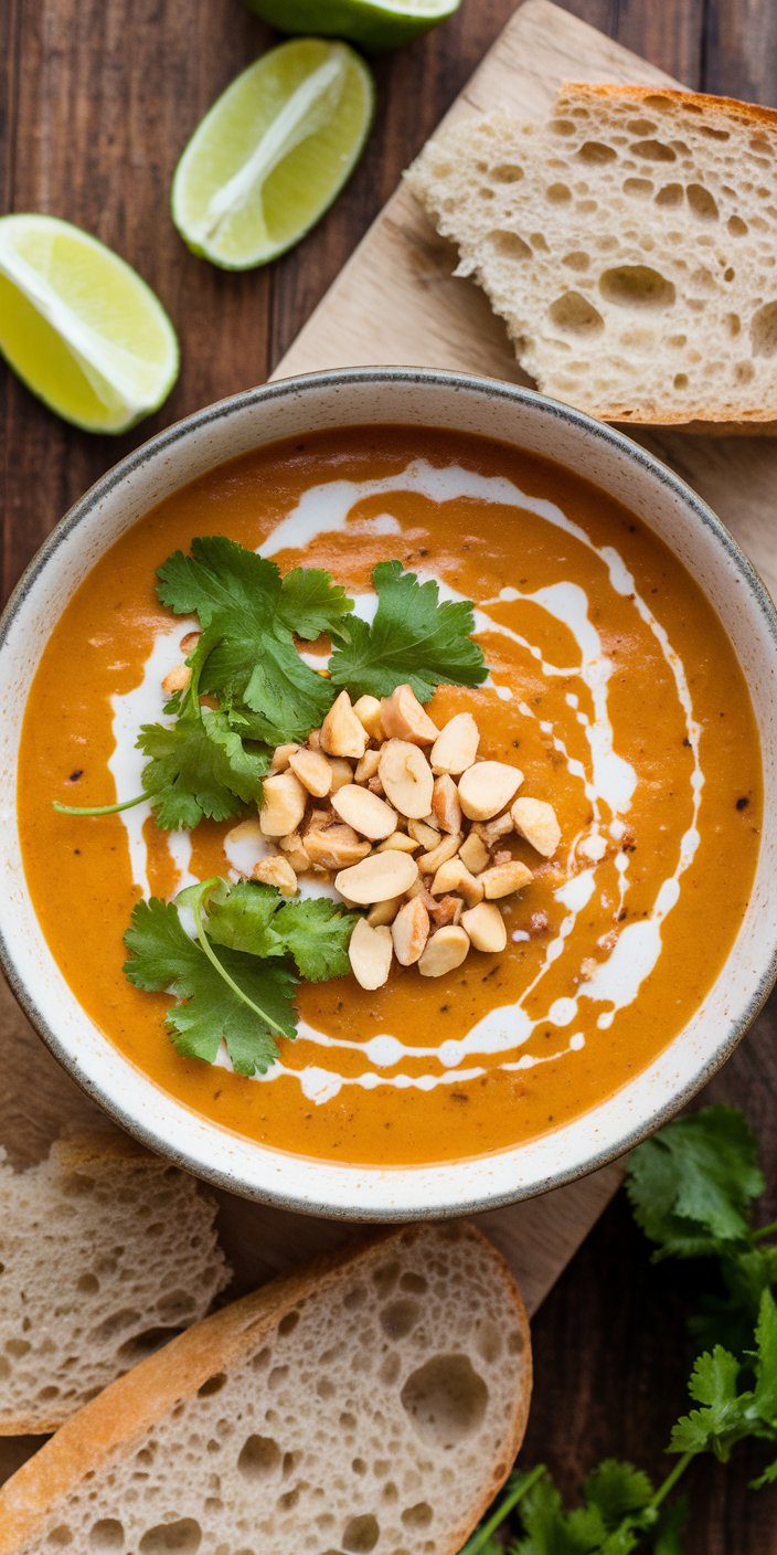 Vegan Spicy Peanut Soup with Sweet Potatoes: A Bold and Flavorful Bowl