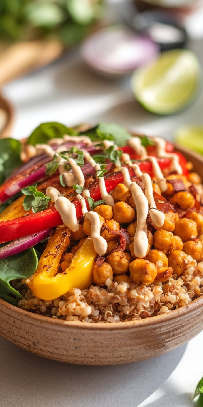 Chickpea Fajita Bowl Recipe: A Flavorful Vegan Delight